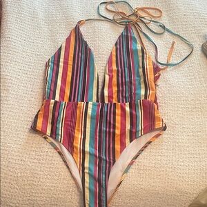 Striped Multicolor One-Piece Swimsuit